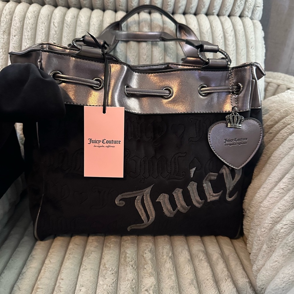 Juicy Couture Black and Silver Tote Bag